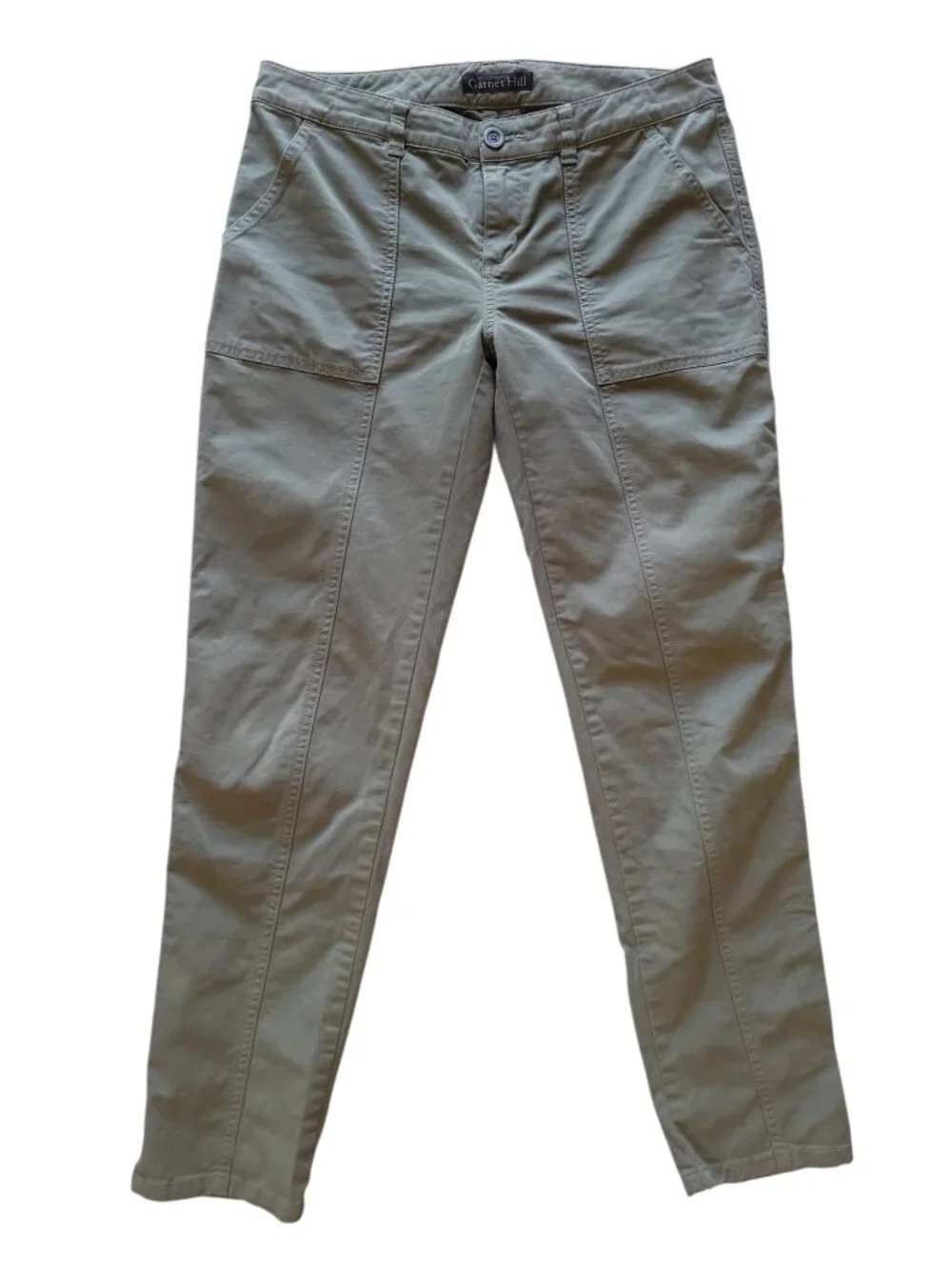 Garnet Hill Green Slim Utility Chino Pant Women's Size 4